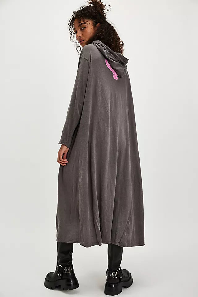 Flor de la Pasión Viggo Hoodie Tee Dress in Ozzy back view
