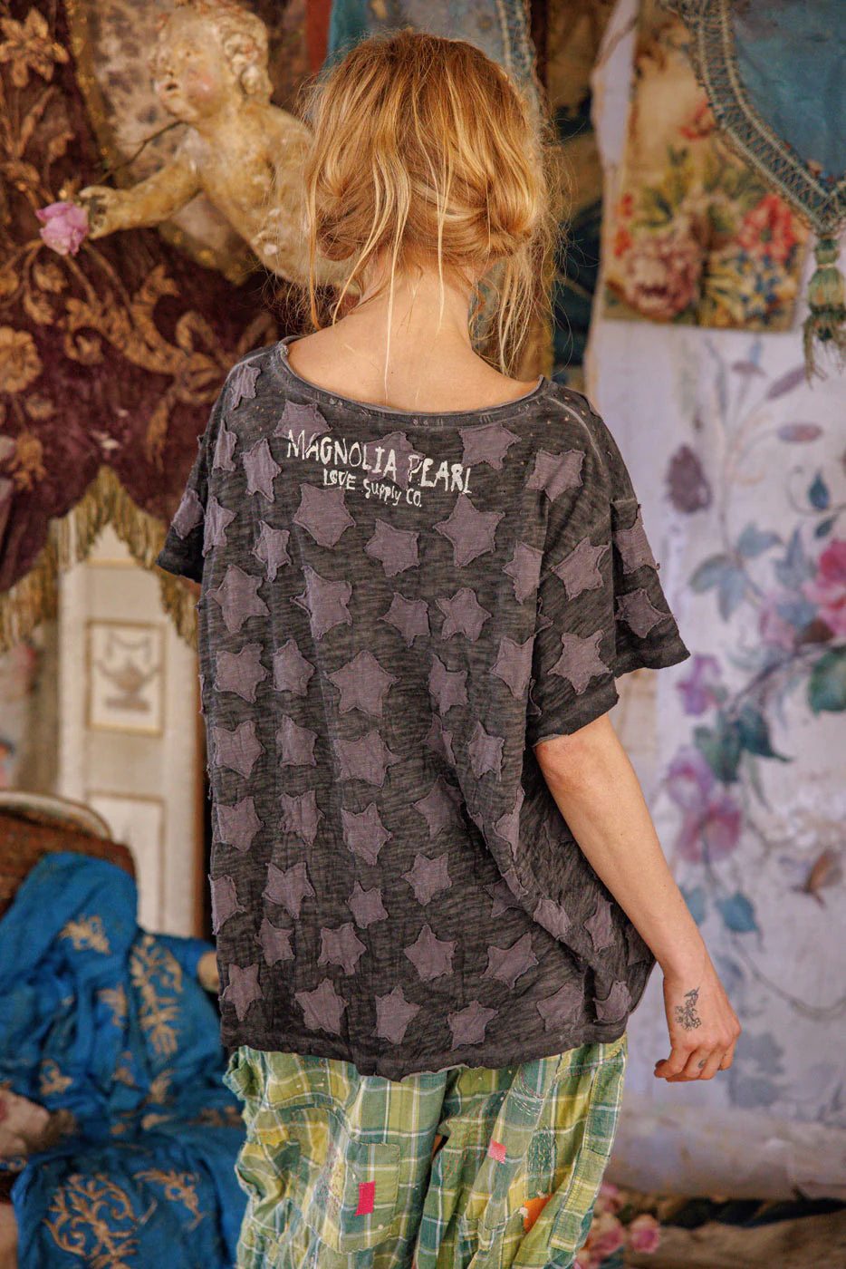 LITTLE STAR APPLIQUE TEE IN TWIGHLIGHT BACK VIEW