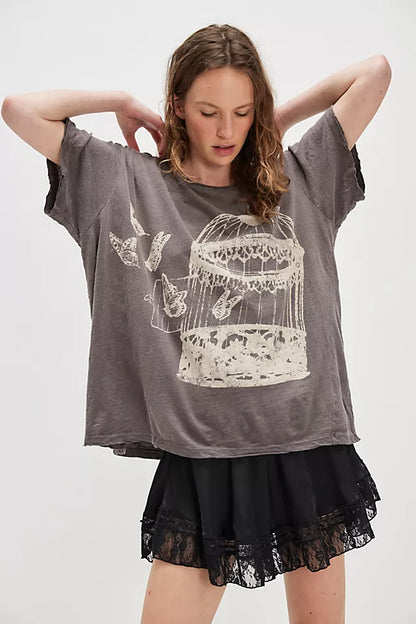 Disturb the universe tee in ozzy front view