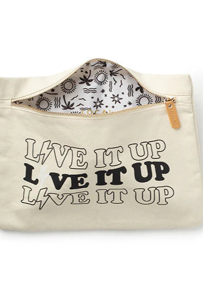 LB Canvas traveler bag in "Live it Up" inside view