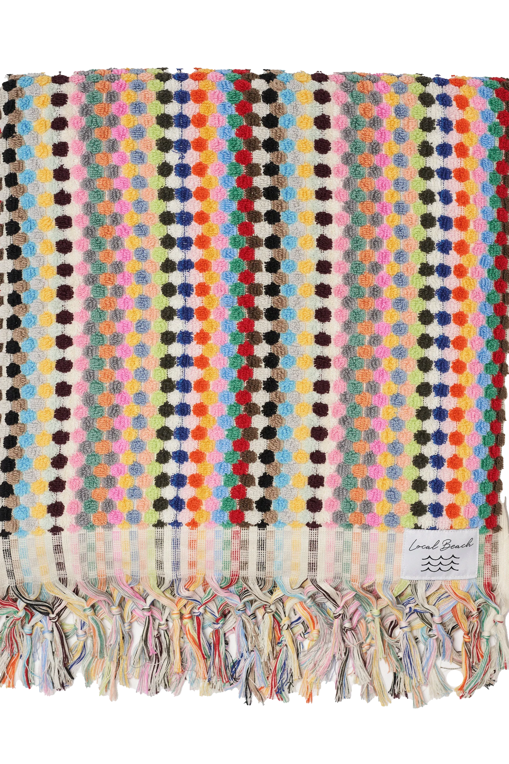 Rivera pool towel in rainbow front view
