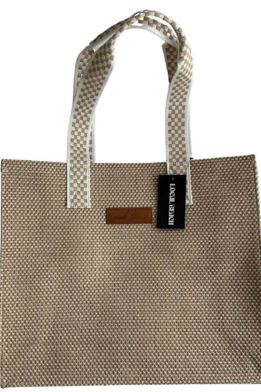 Woven day trip shoulder bag in natural front view