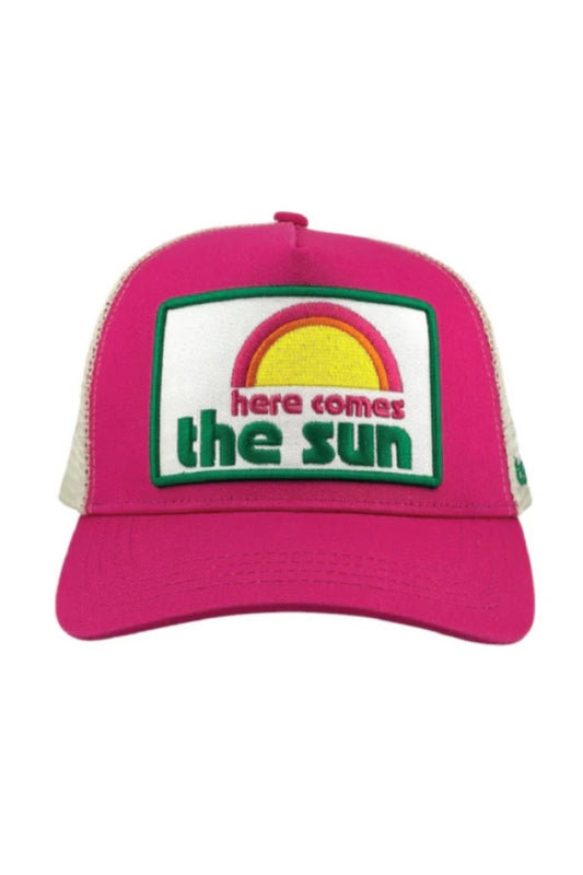 HERE COMES THE SUN TRUCKER IN PINK FRONT VIEW