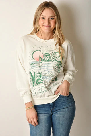 WISHES SUNDAY SWEATSHIRT IN SEA SALT FRONT VIEW