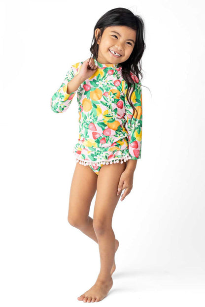 RASHGUARD SWIM SET N FRUIT PUNCH FRONT VIEW WORN