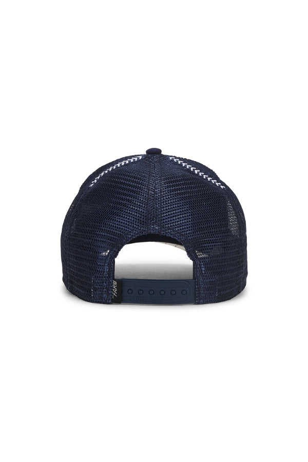 THE EMPIRE LION TRUCKER IN NAVY BACK VIEW