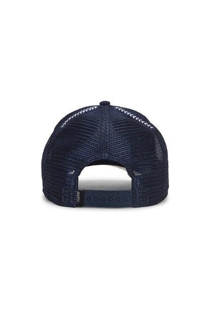 THE EMPIRE LION TRUCKER IN NAVY BACK VIEW