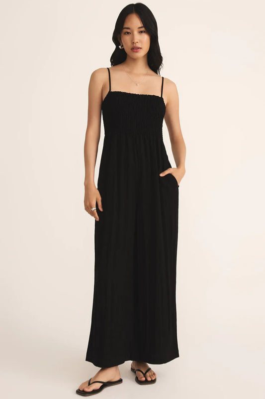 BEACHSIDE JUMPSUIT IN BLACK FRONT VIEW