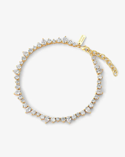 Dynasty anklet in gold with white diamonds