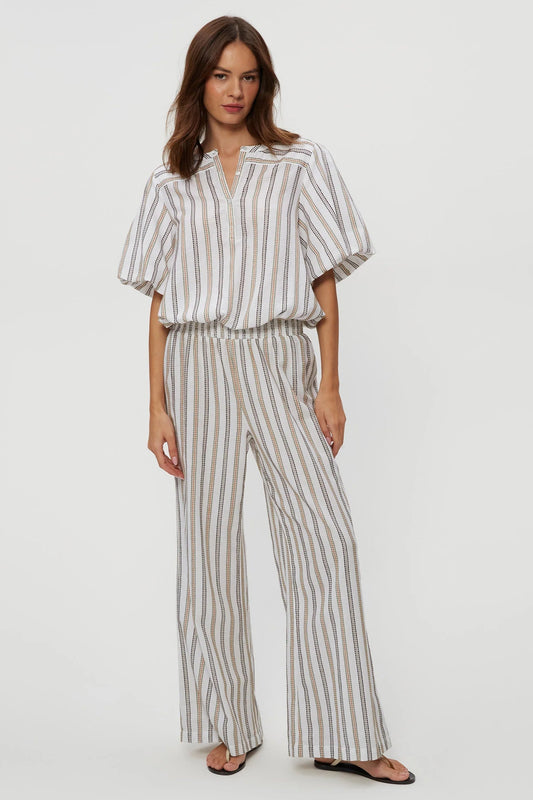 SITA WIDE LEG PANT IN WHITE FRONT VIEW