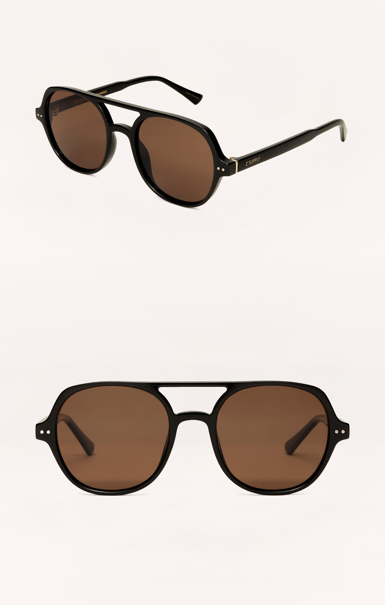 Summerland Sunglasses polished black with brown polarized lens