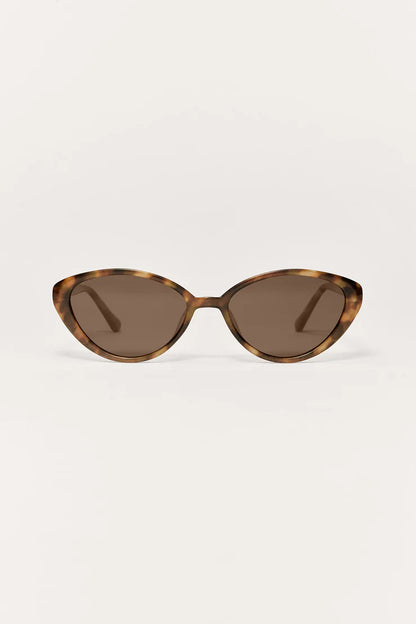 Lunettes de soleil polarisées écaille brune, verres marron, forme œil-de-chat