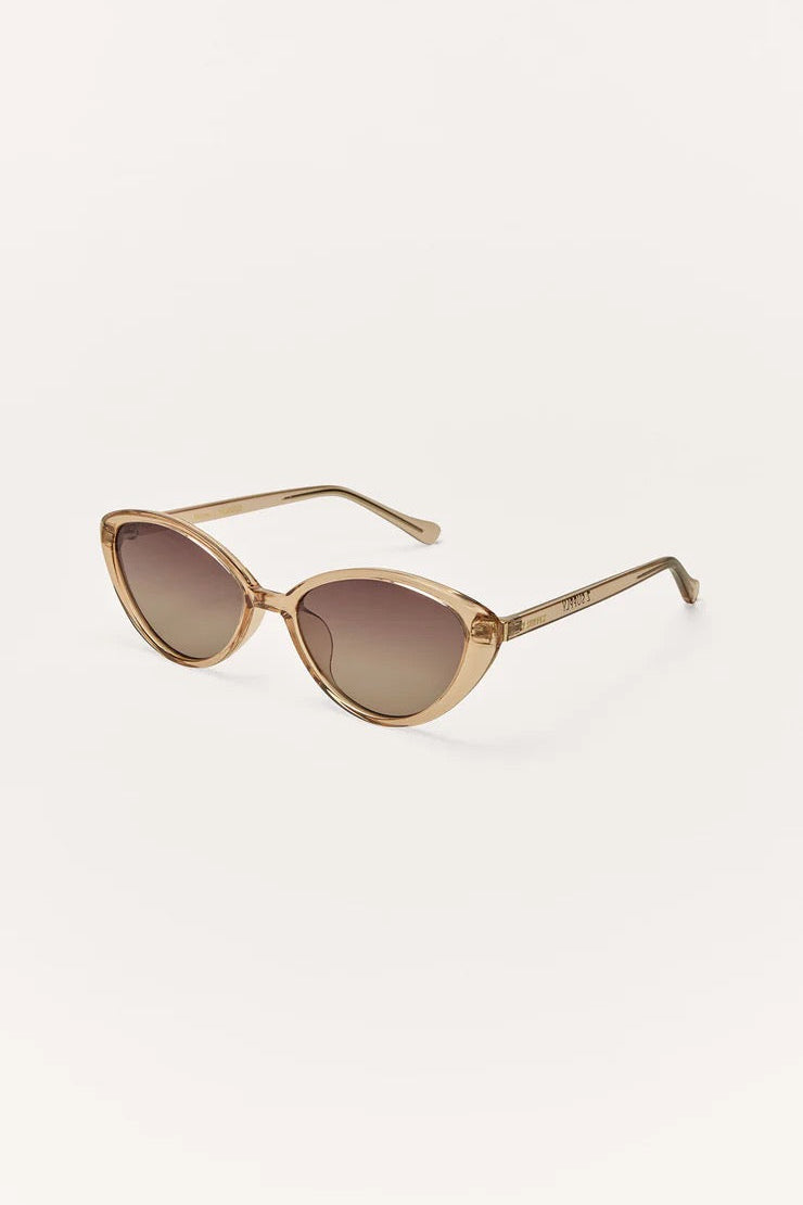 Lunettes de soleil NEW SUNGLASSES, monture dorée, verres brun dégradé