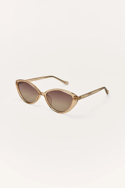 Lunettes de soleil NEW SUNGLASSES, monture dorée, verres brun dégradé