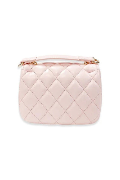 FLORAL QUILTED PURSE IN PINK BACK VIEW