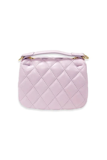 FLORAL QUILTED PURSE IN PURPLE BACK VIEW