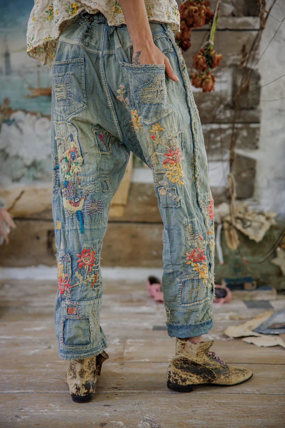 Hummingbird miner denim back view