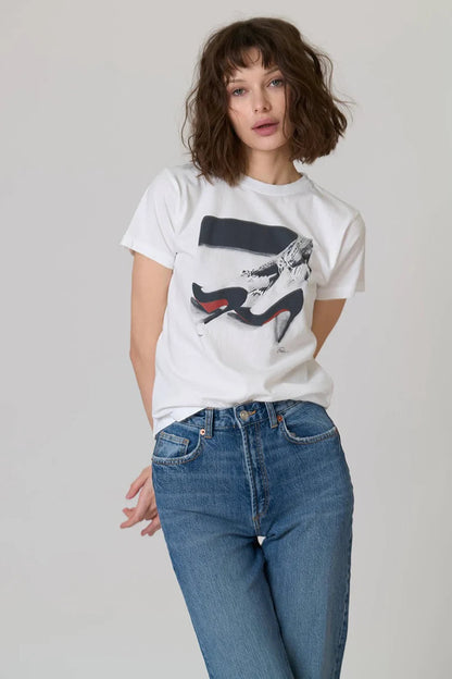 TIME OUT MUSHIE TEE IN WORN WHITE FRONT VIEW