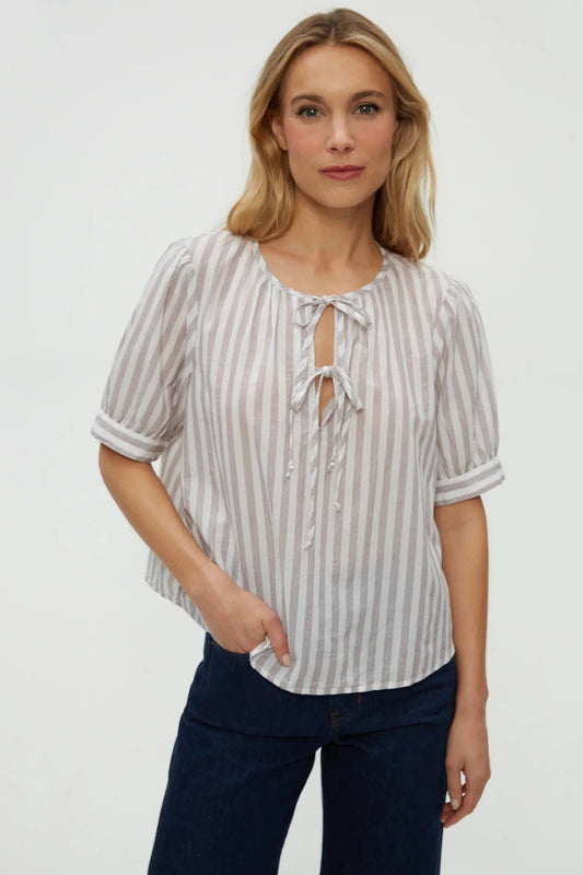 Fawn Femme Sleeve top in Espresso Combo front view