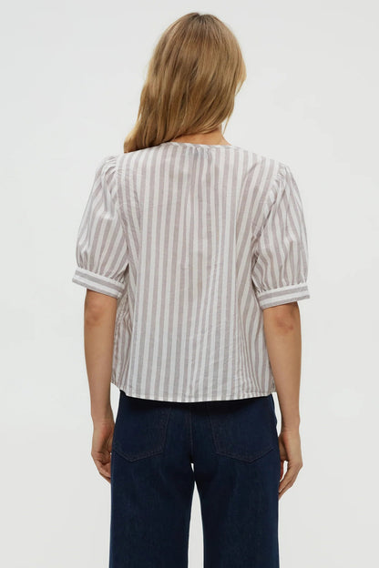 Fawn Femme Sleeve top in Espresso Combo back view