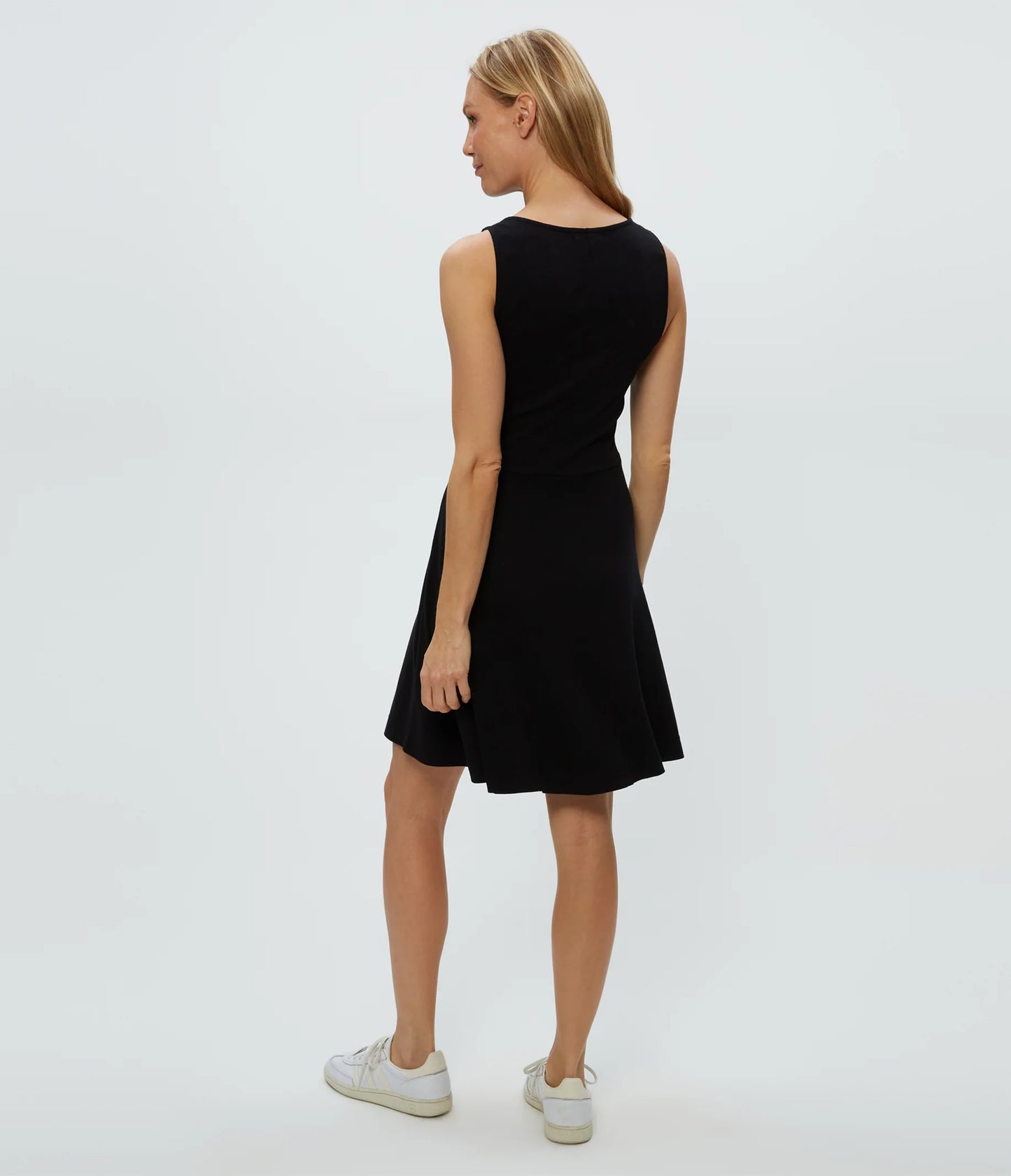 ANDY MINI SKATER DRESS IN BLACK BACK VIEW