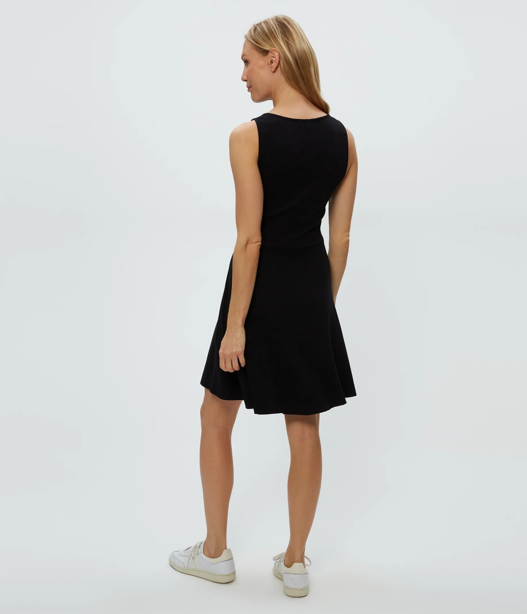 ANDY MINI SKATER DRESS IN BLACK BACK VIEW