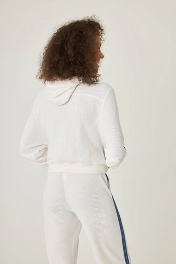BACK ON TRACK HOODIE IN OVORY BACK VIEW