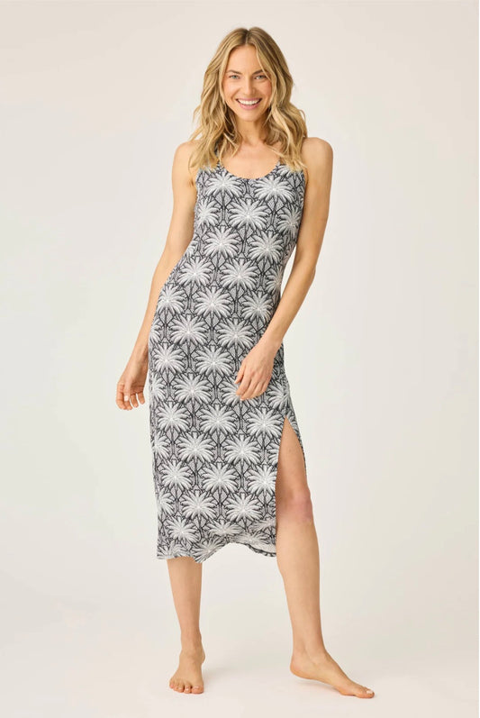 SHADY BEACH DREAMS DRESS IN BLACK FRONT VIEW