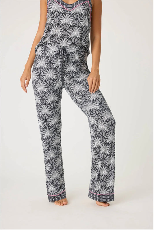 SHADY BEACH DREAMS PANT IN BLACK FRONT VIEW
