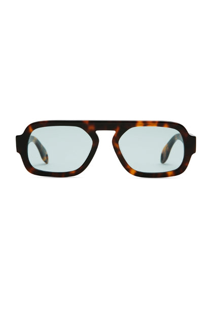 Mini sunglasses with brown tortoise frame and light tinted lenses