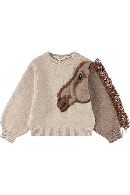 GISELA SWEATSHIRT IN HORSE KNIT FRONT VIEW
