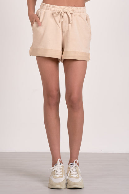 CUFF SHORTS IN SAND FRONT VIEW