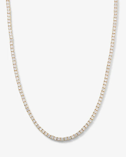 Heiress tennis necklace in gold with white diamonds 