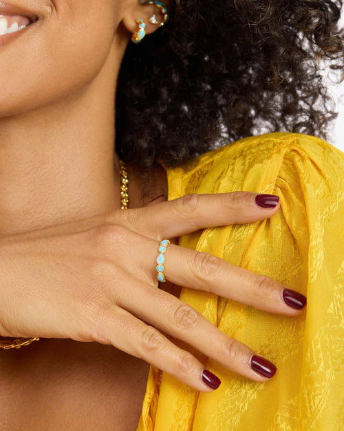 Isla ring in gold with blue opal style view
