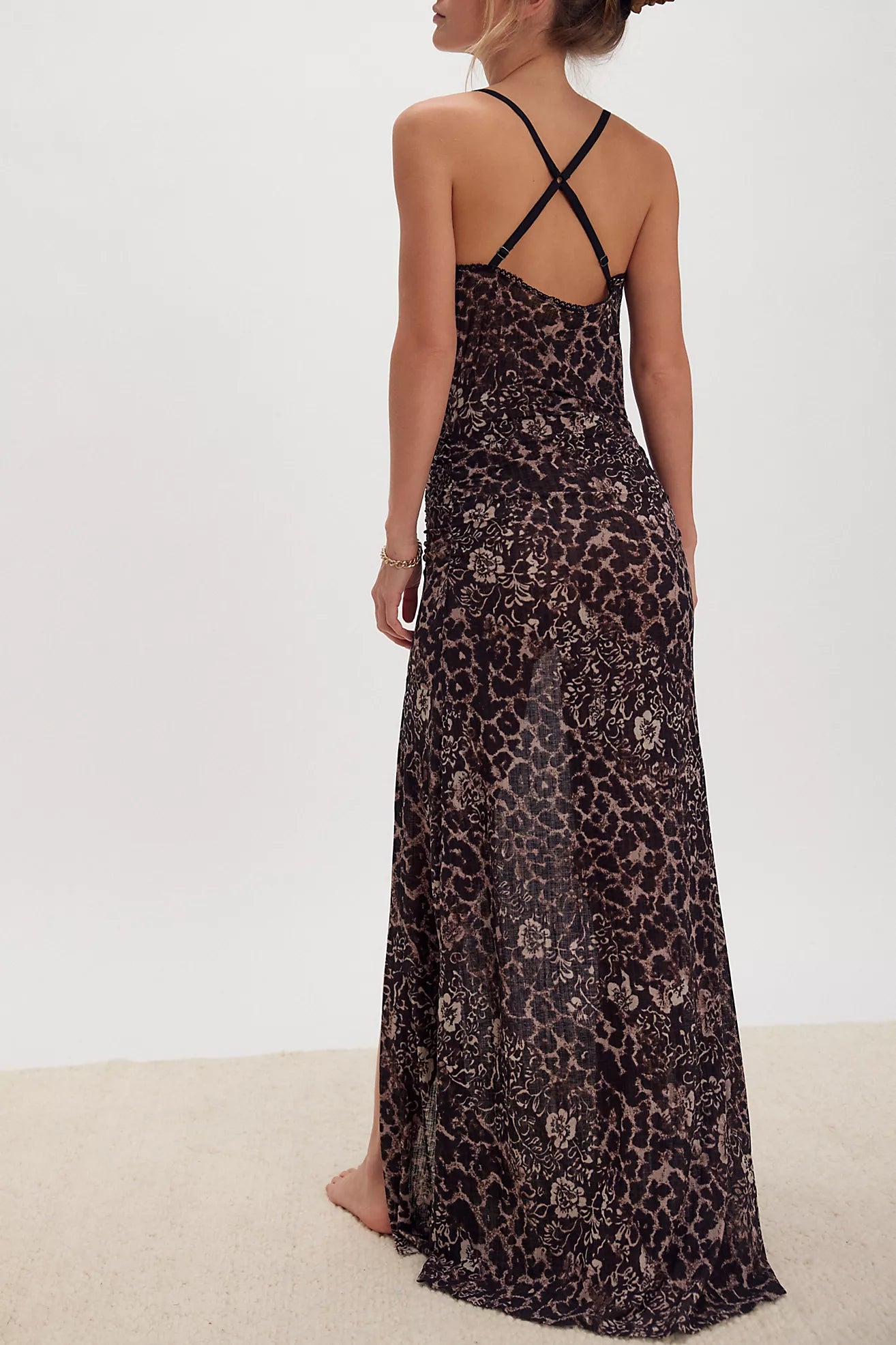 CONCRETE JUNGLE MAXI IN BLACK COMBO BACK VIEW