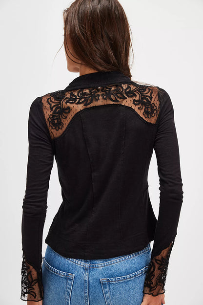 ROSEBUD CUFF IN BLACK BACK VIEW