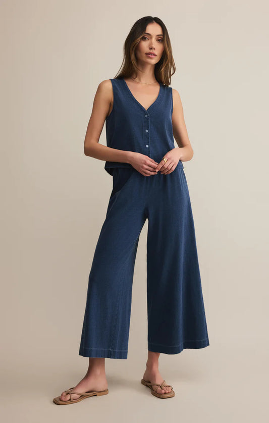 SCOUT JERSEY DENIM PANT IN INDIGO FRONT VIEW