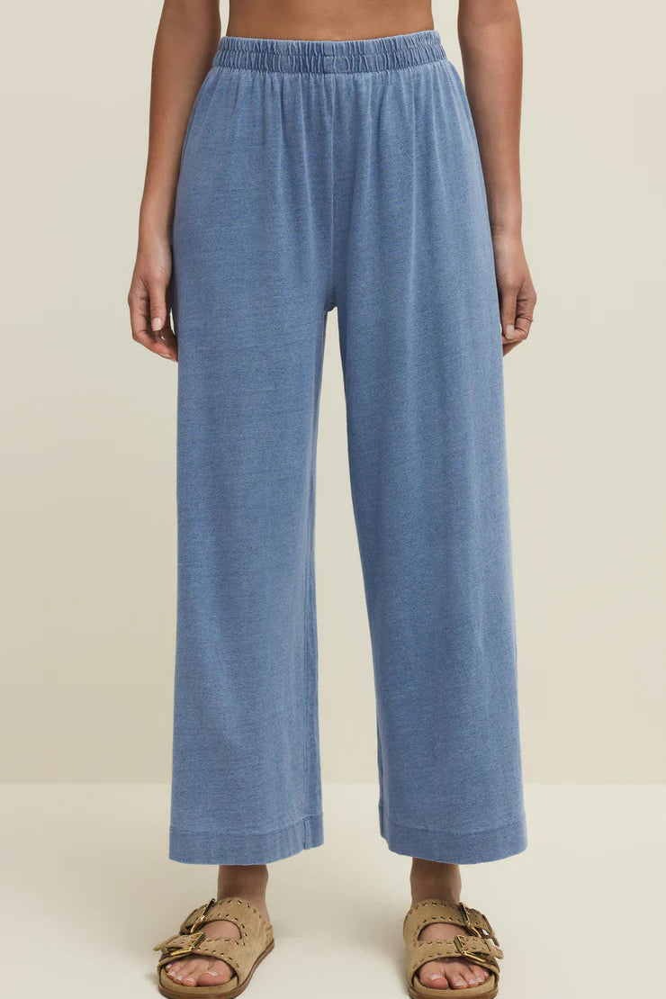 SCOUT JERSEY DENIM PANT IN SANTORINI INDIGO FRONT VIEW