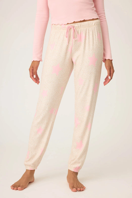 Stay wild banded pant in oatmeal front view