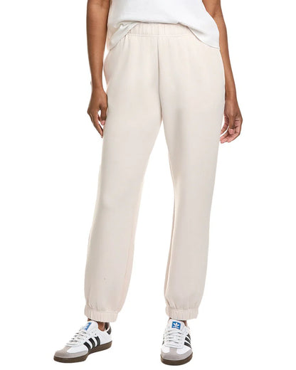 Cloud fleece jogger in pearl front view