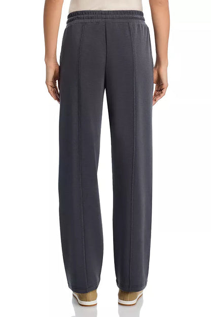 LUXE CLOUD WIDE LEG PANT IN GRAPHITE BACK VIEW