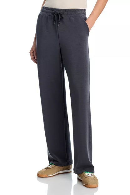 LUXE CLOUD WIDE LEG PANT IN GRAPHITE FRONT VIEW