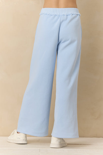 FLEECE PANT WITH RIB