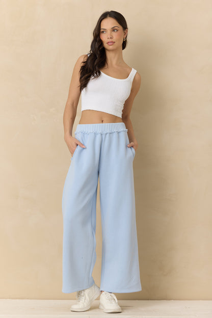 FLEECE PANT WITH RIB