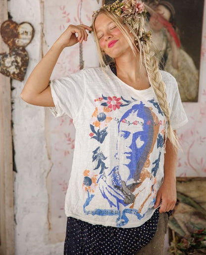 Frida Baroque tee in true front view