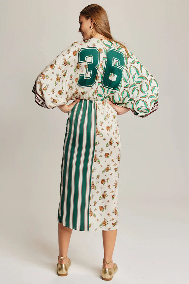 CAMILA TWISTED DRESS IN SPORTY JADE BACK VIEW