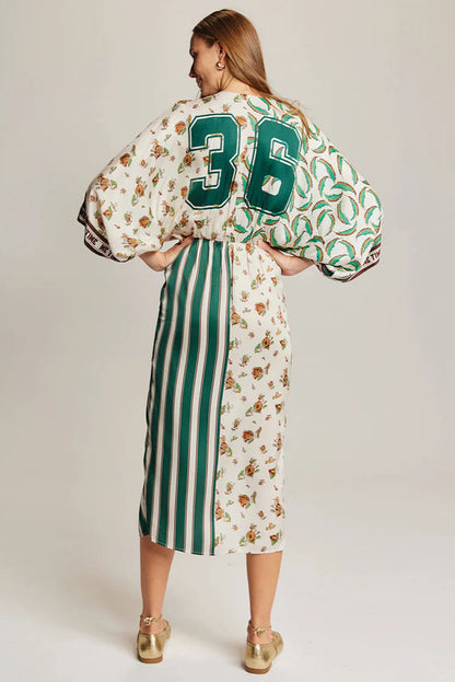 CAMILA TWISTED DRESS IN SPORTY JADE BACK VIEW