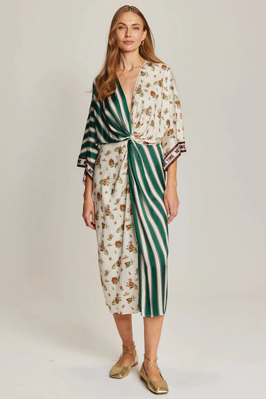 CAMILA TWISTED DRESS IN SPORTY JADE FRONT VIEW