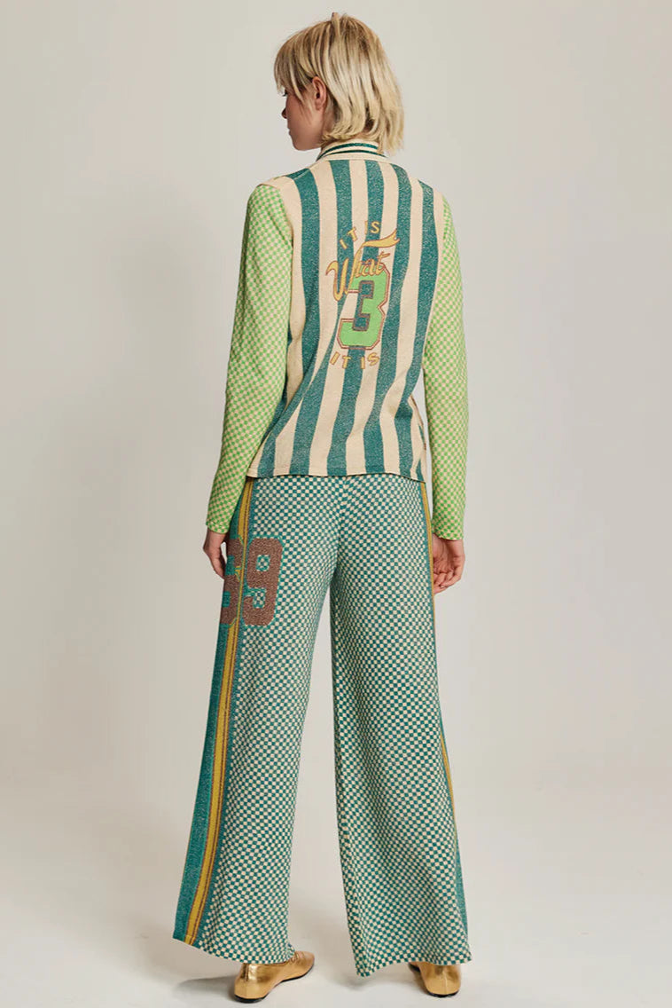 SERENITY BUTTON SHIRT KNIT IN SPORTY JADE BACK VIEW