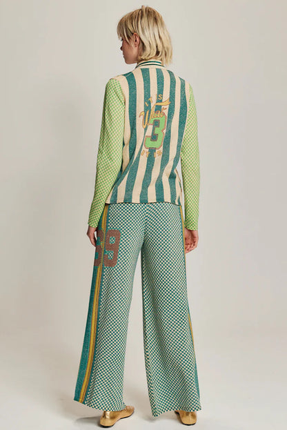 SERENITY BUTTON SHIRT KNIT IN SPORTY JADE BACK VIEW